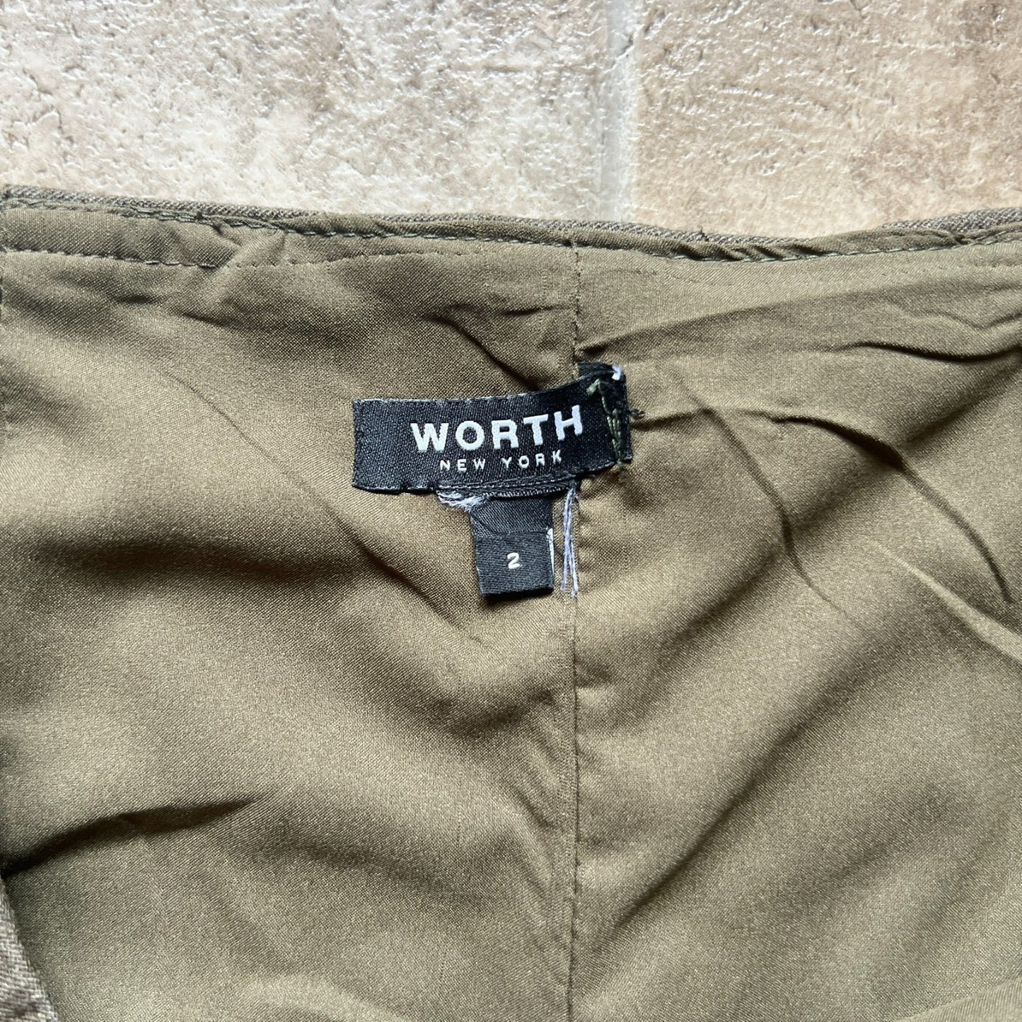 Worth New York Womens Wool Blend Dress Pants Size 2 Sage Gray Straight Leg Formal