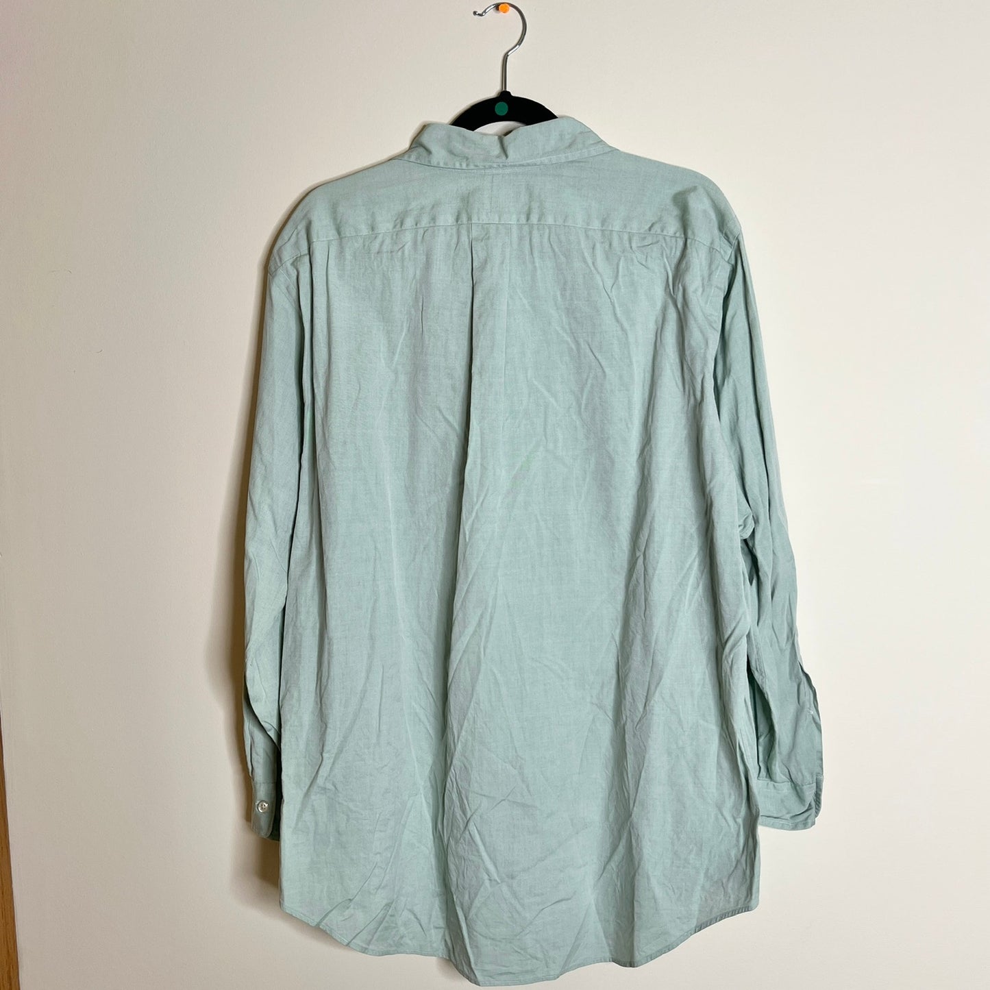 Vtg 90s Ralph Lauren Button-down Shirt 16.5 32/33 Seafoam Classic Coastal Preppy