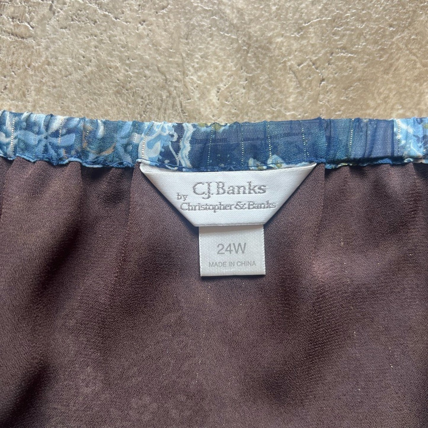 Vintage Y2K Midi Skirt 24W Blue Floral Whimsigoth Fairy Whimsical Ethereal Boho