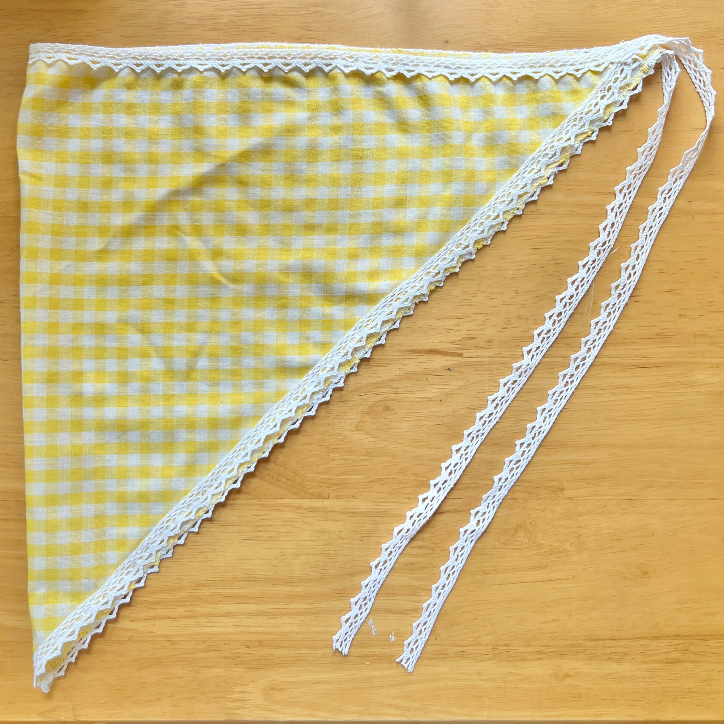 Handmade Upcycled Bandana - Yellow Gingham