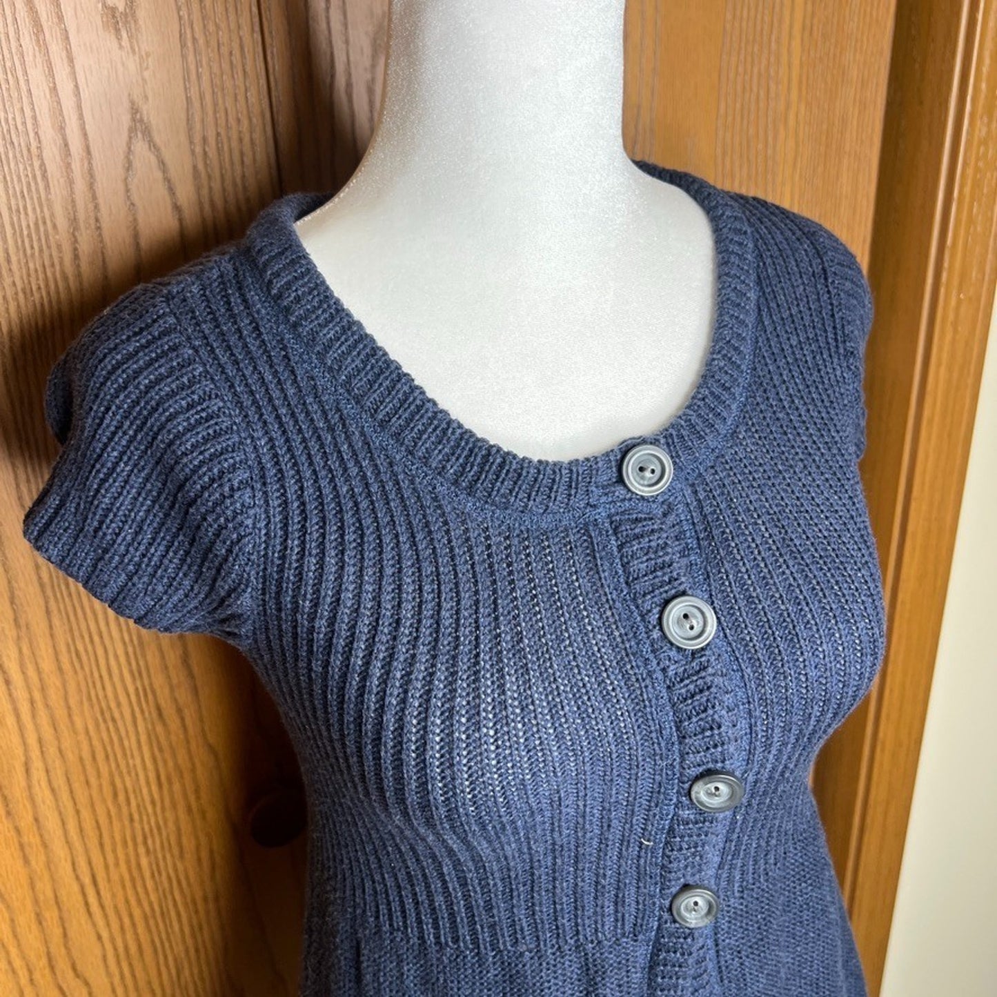 Vtg Y2K Abercrombie & Fitch Babydoll Top L Ribbed Moose Logo Bella Swan Twilight