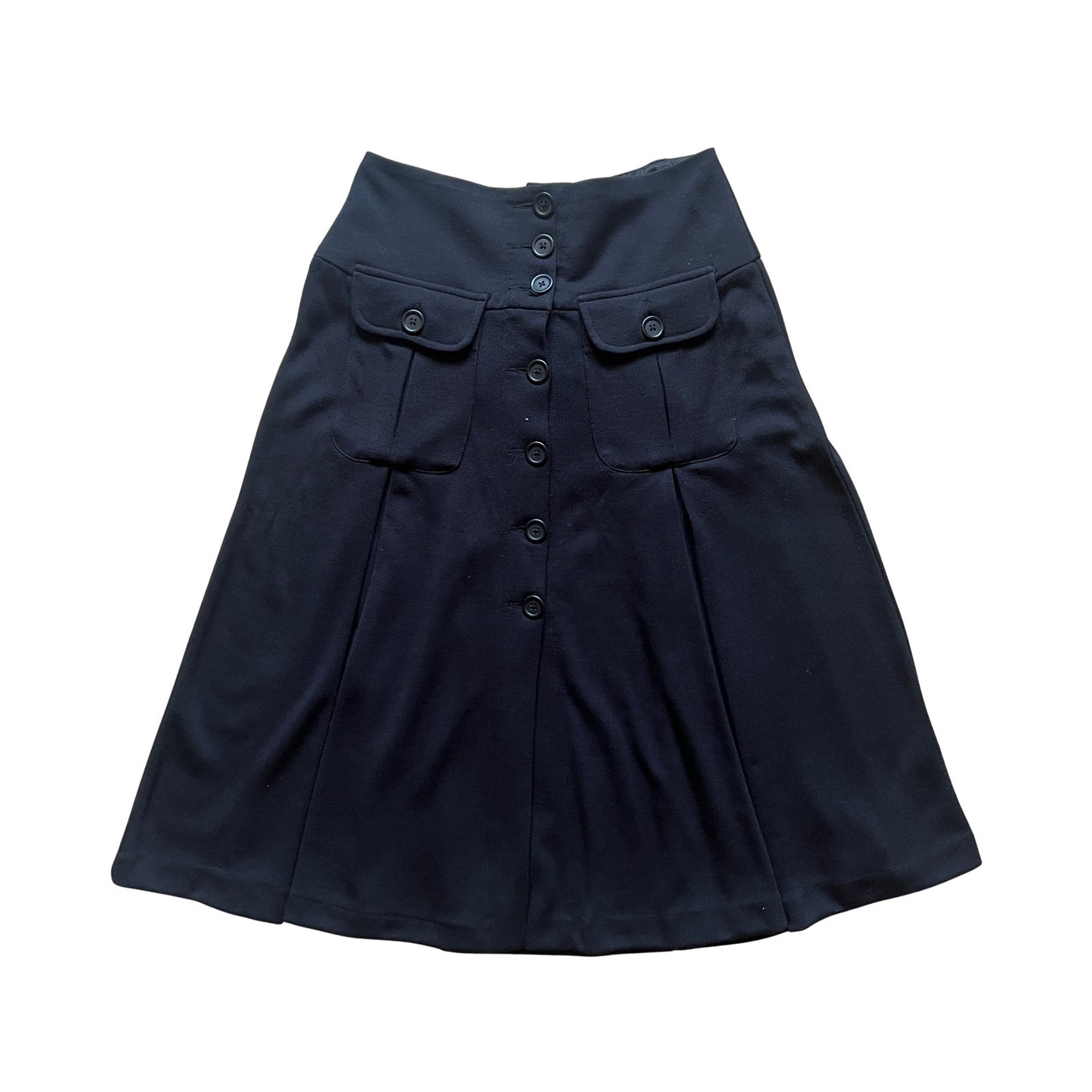 Vtg Y2K Banana Republic Wool Blend Midi Skirt 2 Dark Academia Goth Punk Classic
