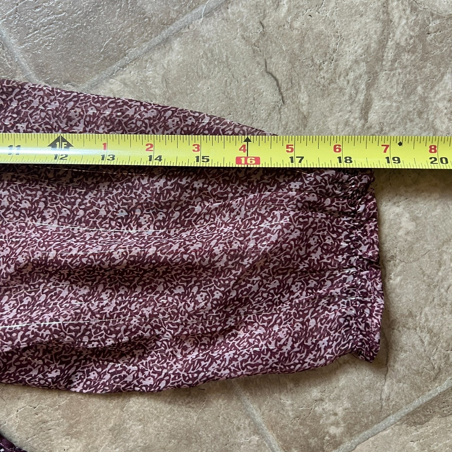 Sweet Magna Womens Maxi Dress Burgundy Purple Paisley Mixed Pattern Smocked