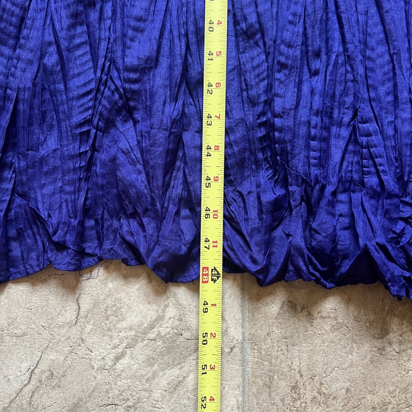 Vintage Bobbie Brooks Maxi Dress 3XL 22W Indigo Purple Crochet Neckline Crinkle Flowy