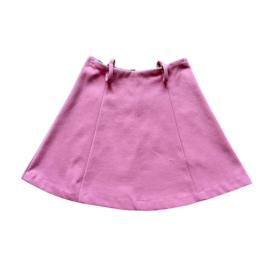 Vtg 70s Mini Skirt Bubblegum Pink Belt Loops Coquette Soft Girl Feminine Barbie