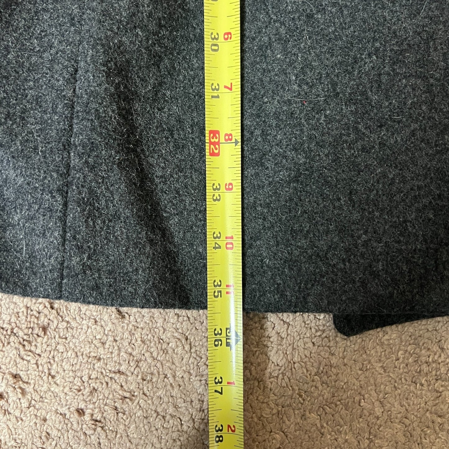 Esprit Womens Double Breasted Wool Pea Coat Size L Gray Classic Preppy