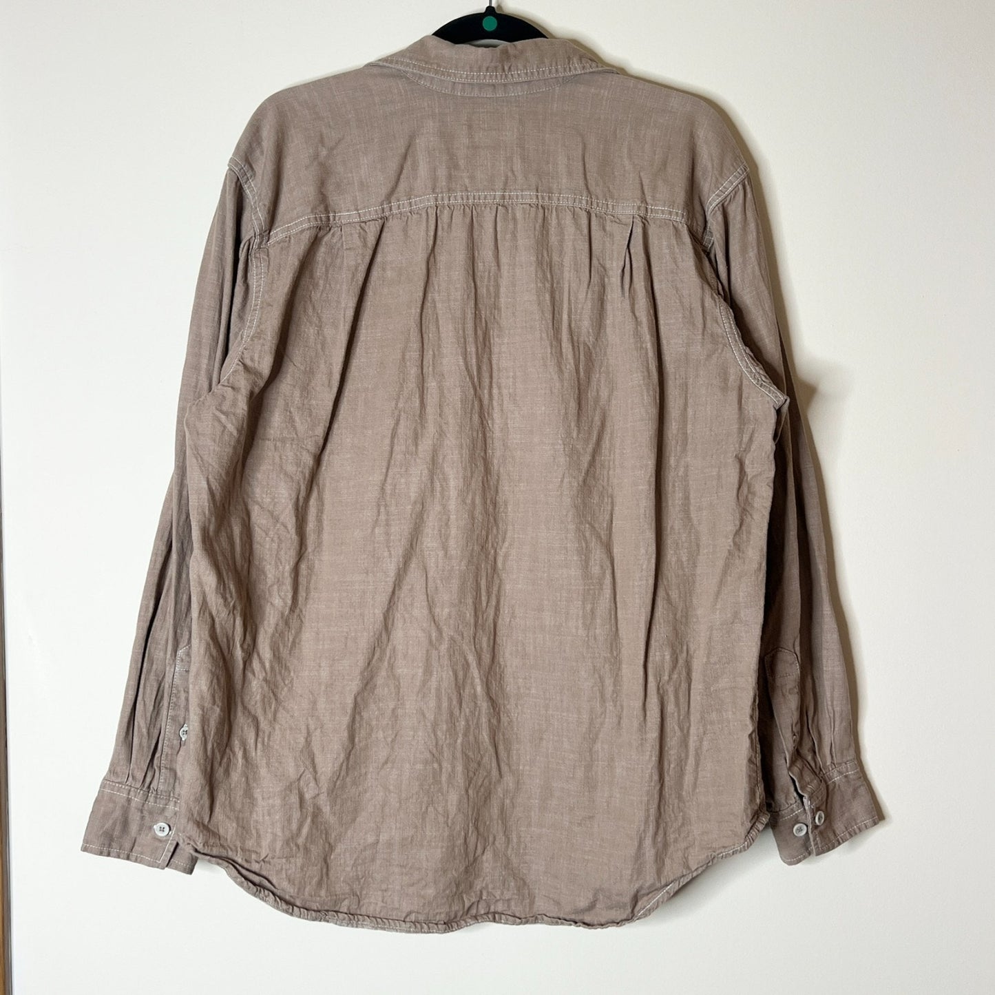 Blue Mountain Mens Button-up Shirt Size L Light Brown Outdoor Utility Workwear Cabincore