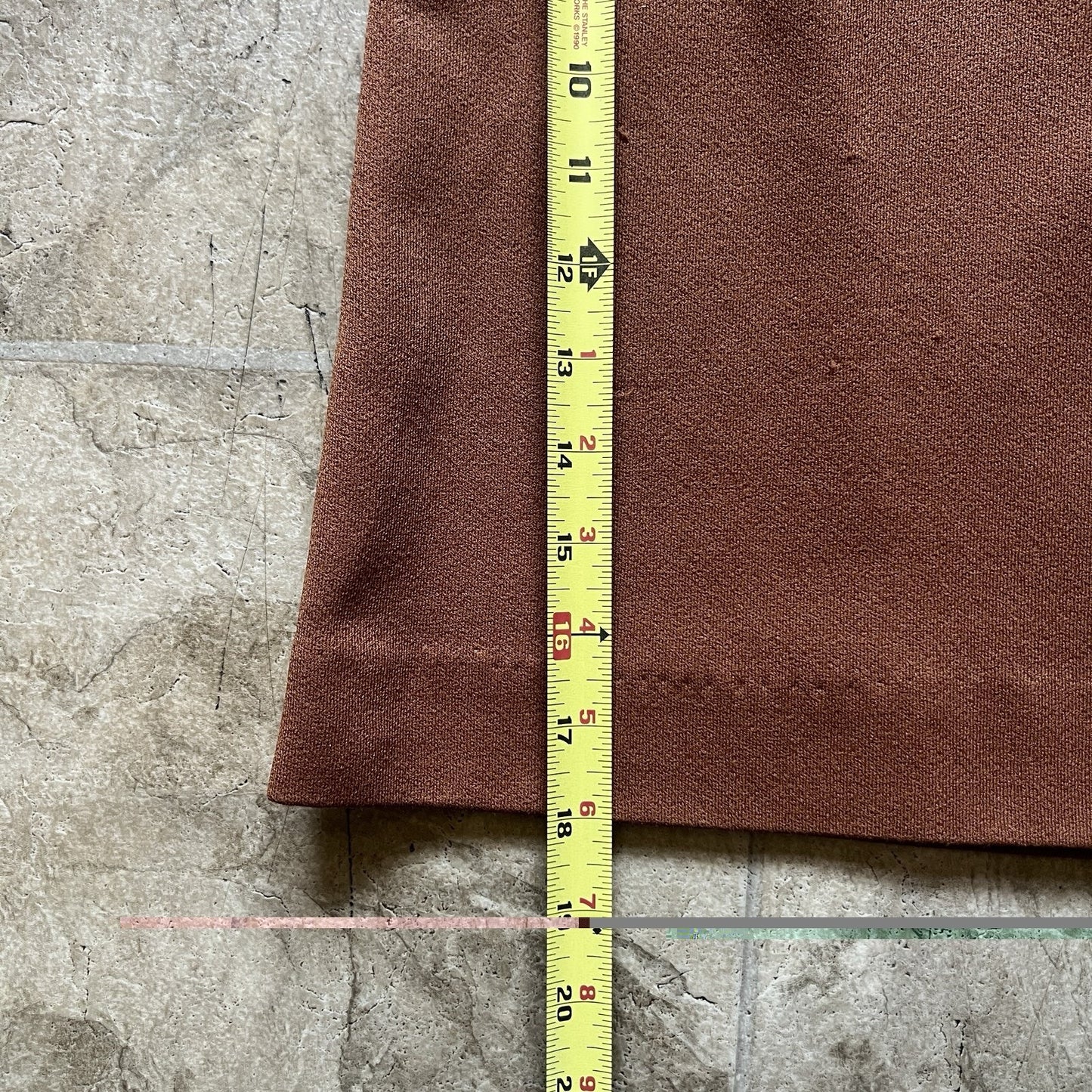 Vtg 70s Mini Skirt Camel Brown Belt Loops Academia Indie Western Classic Preppy
