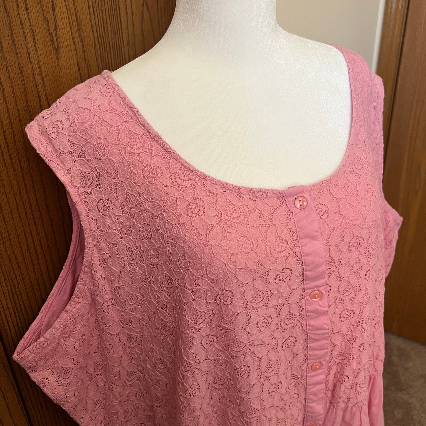 Vtg 90s American Sweetheart Maxi Dress 3X Pink Floral Romantic Feminine Soft Girl