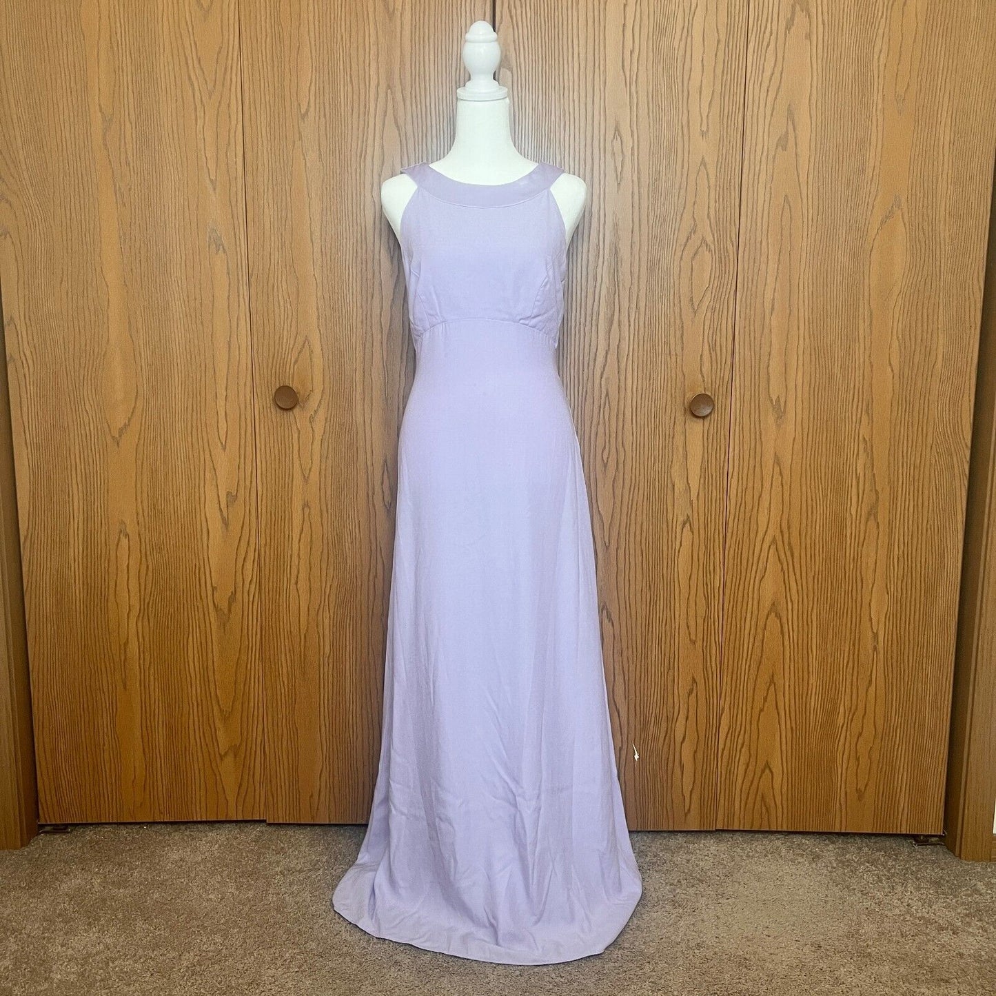Vtg Y2K Alfred Angelo Maxi Dress Gown Lavender Iridescent Prom Bridesmaid Formal