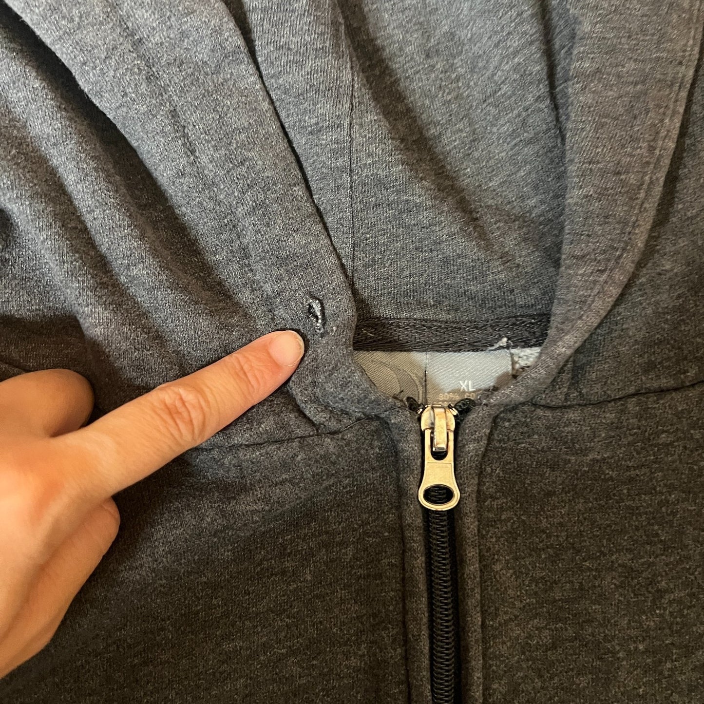 Vintage Y2K Aeropostale Mens Jacket Size XL Charcoal Gray Full Zip Hooded Skater Grunge