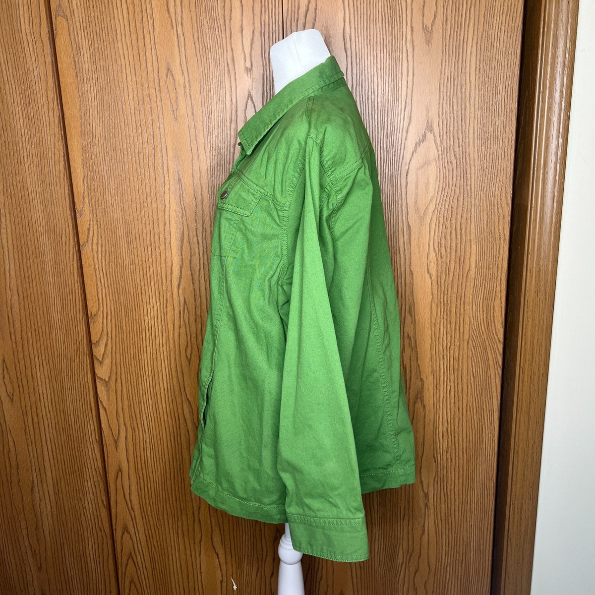 Vtg Womens Jacket XL Avocado Green Whimsical Artsy Funky Vibrant Utility Retro