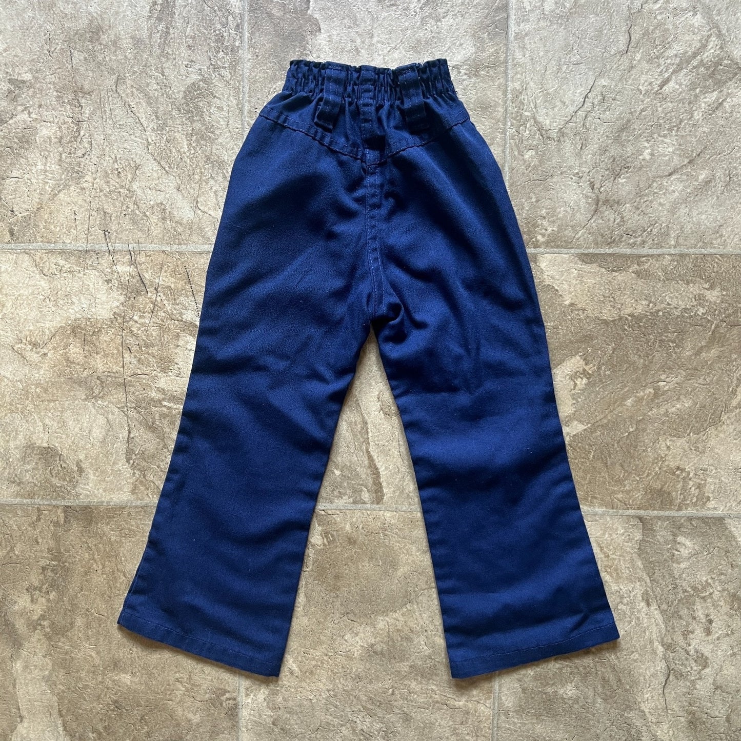 Vtg 70s Health-tex Boys Bell Bottom Pants 4 Blue High Waisted Preppy Academia