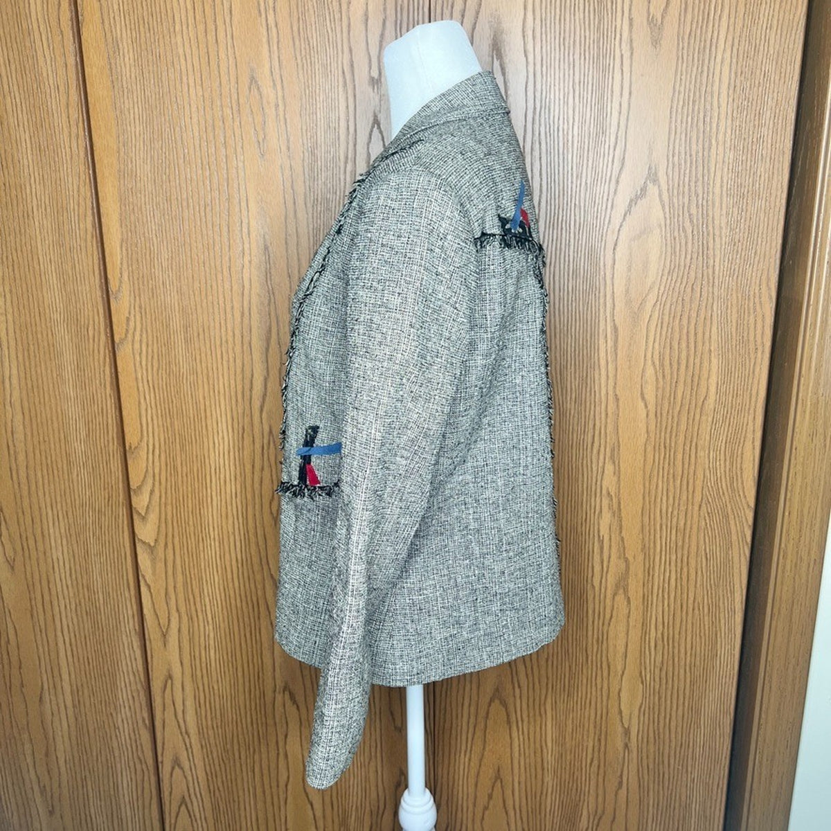 Vtg 90s Canvasbacks Tweed Art to Wear Jacket 8 Artsy Mixed Media Eclectic Funky