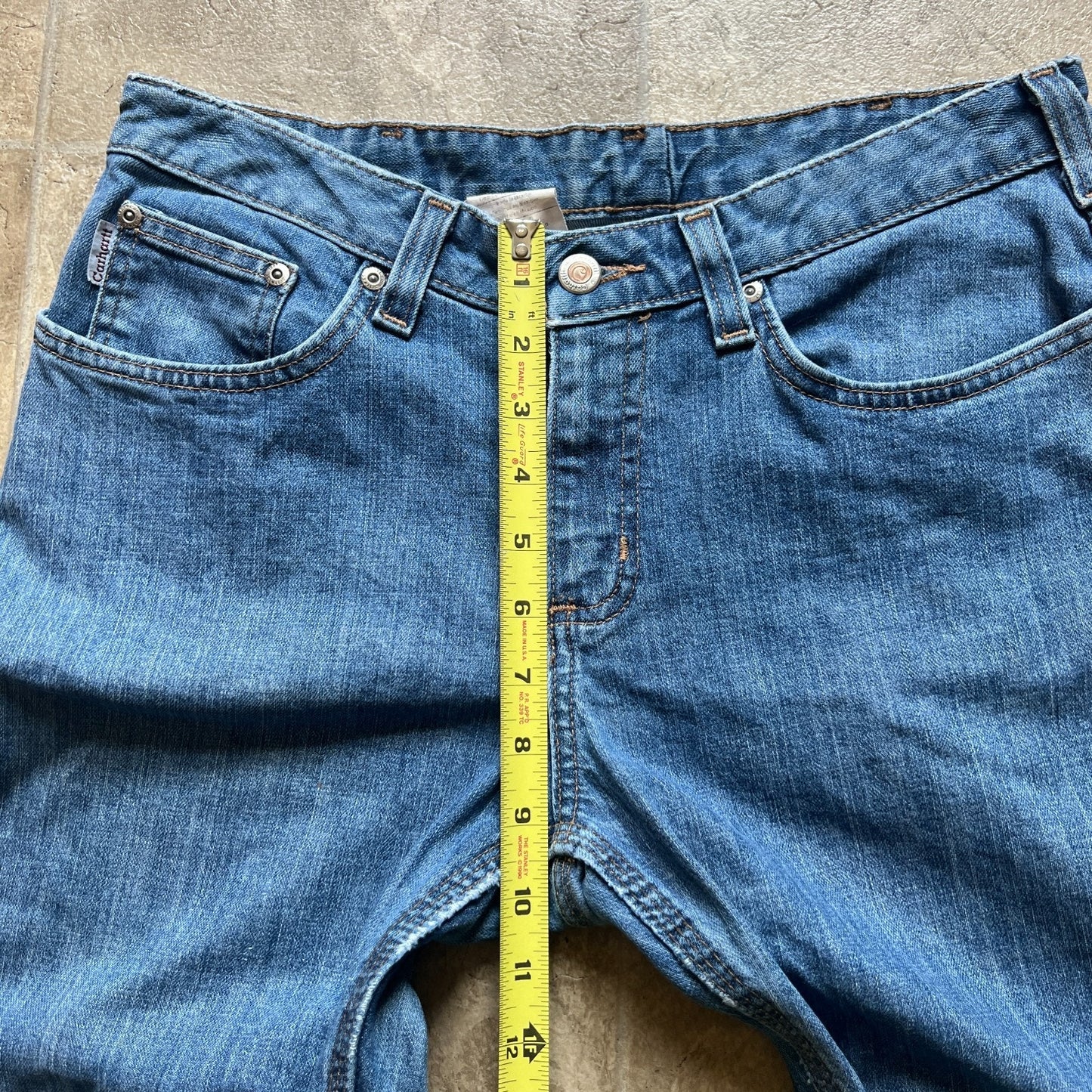 Carhartt Traditional Fit Jeans 8 x 28 Medium Wash Straight Leg Classic Workwear