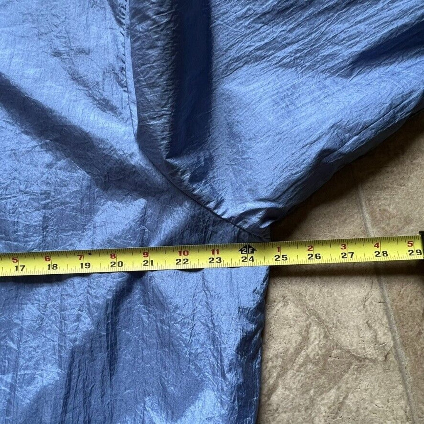 Vintage 80s Blair Womens Windbreaker L Blue Embroidered Flowers Cottage Retro