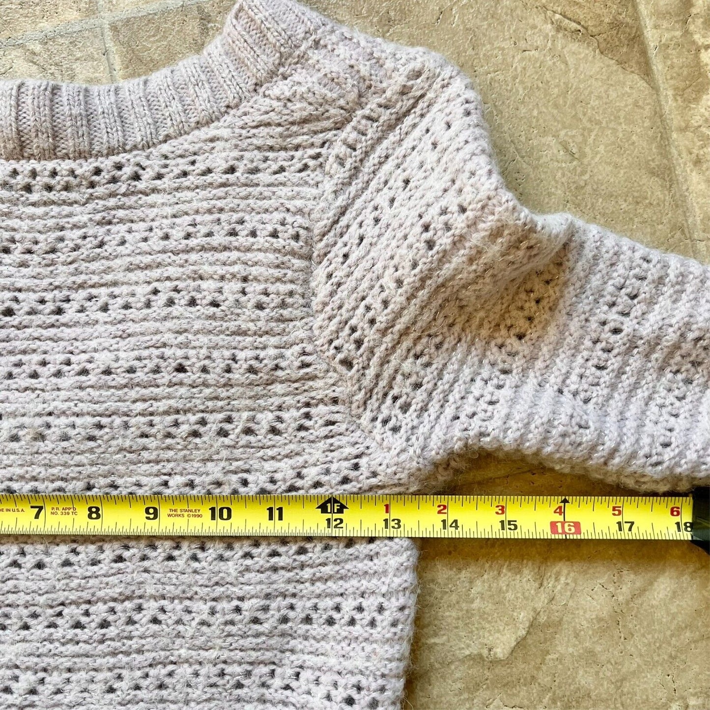 Vintage Y2K Lucky Brand Womens Sweater Wool Alpaca Blend Shimmer Coquette Cozy