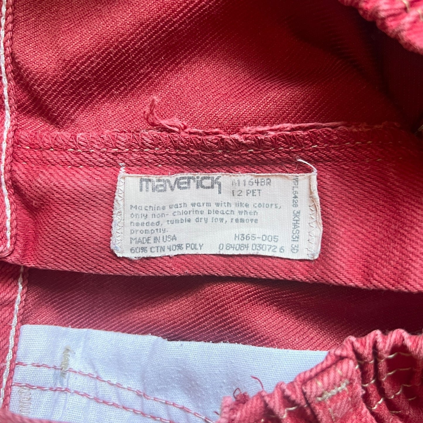 Vtg 70s Maverick High Waisted Jeans 12 Petite Red Stretchy Grunge Punk Alt Rock