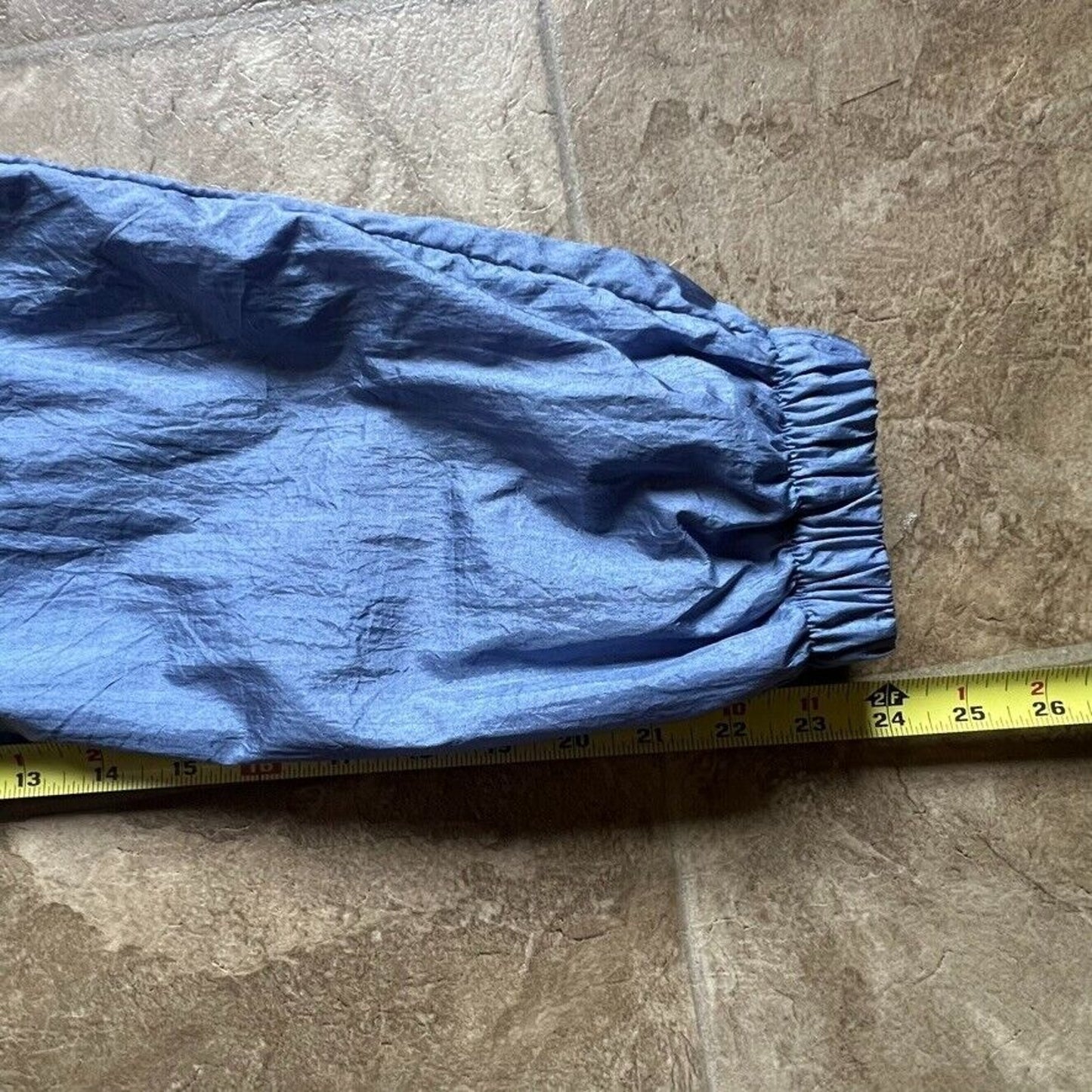 Vintage 80s Blair Womens Windbreaker L Blue Embroidered Flowers Cottage Retro