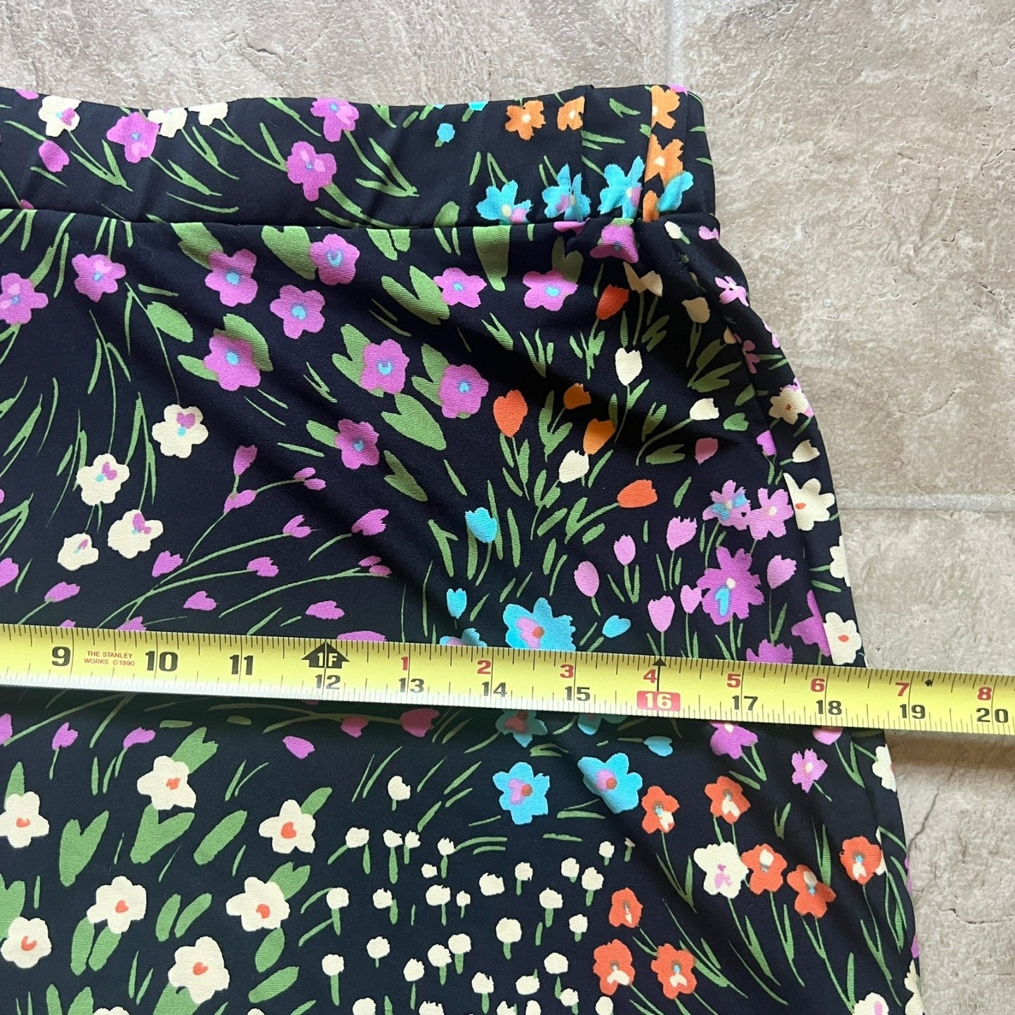 Robert Louis Floral Midi Skirt M Black Multi-color Garden Whimsical Feminine