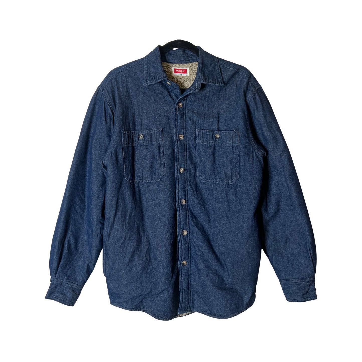 Wrangler Mens Sherpa Lined Denim Jacket S Classic Workwear Outdoor Cabincore