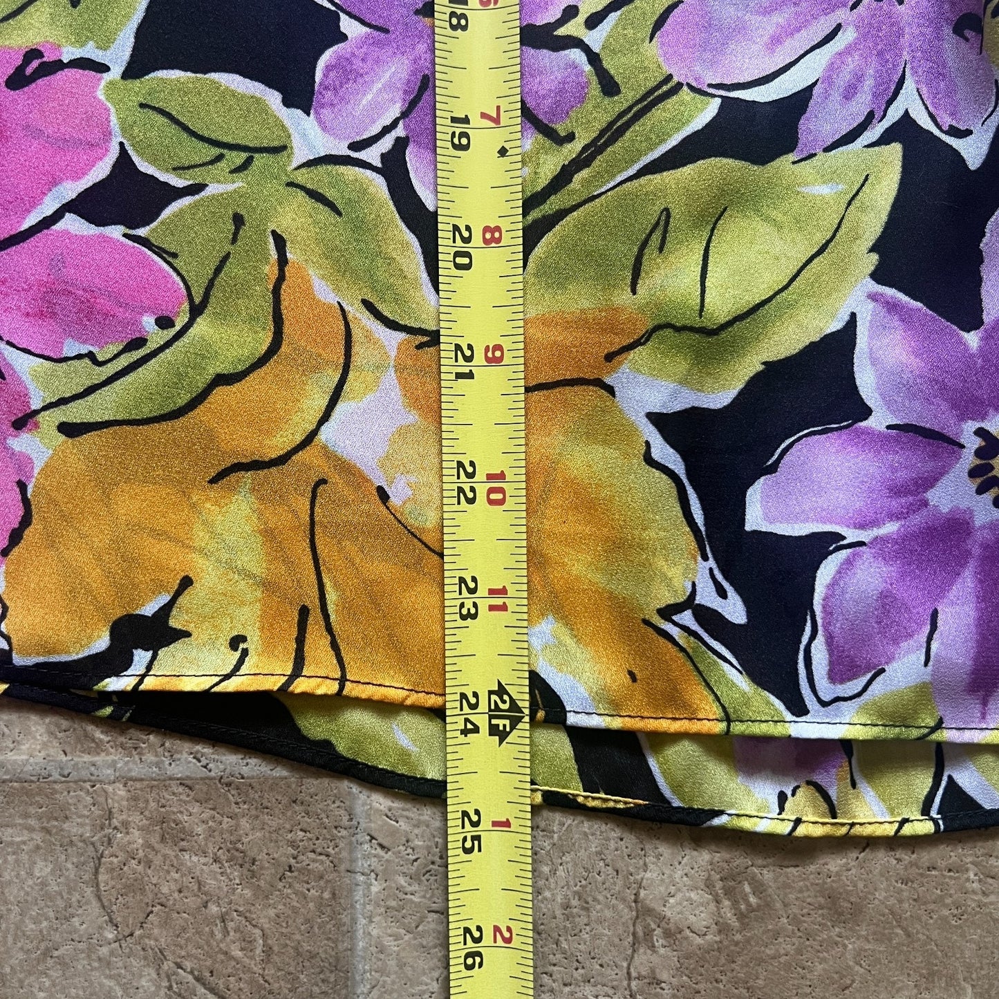 Rafaella Womens Floral Top Multi-color Semi-sheer Flutter Sleeve