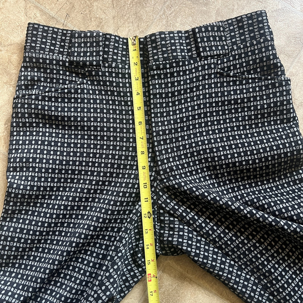 Vtg 70s Mens Double Knit Slacks Pants 38 Geometric Wide Leg Mod Disco Art Preppy