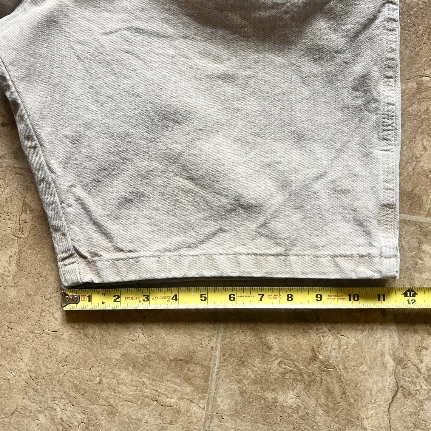 Vtg 90s Wrangler Mens Carpenter Cargo Denim Shorts Beige