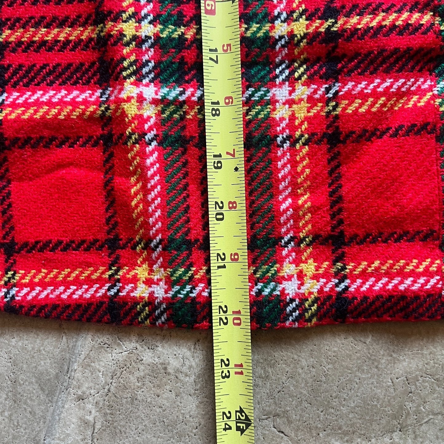 Vtg 60s Girls Red Tartan Plaid Jumper Dress Mod Preppy Academia Classic Holiday