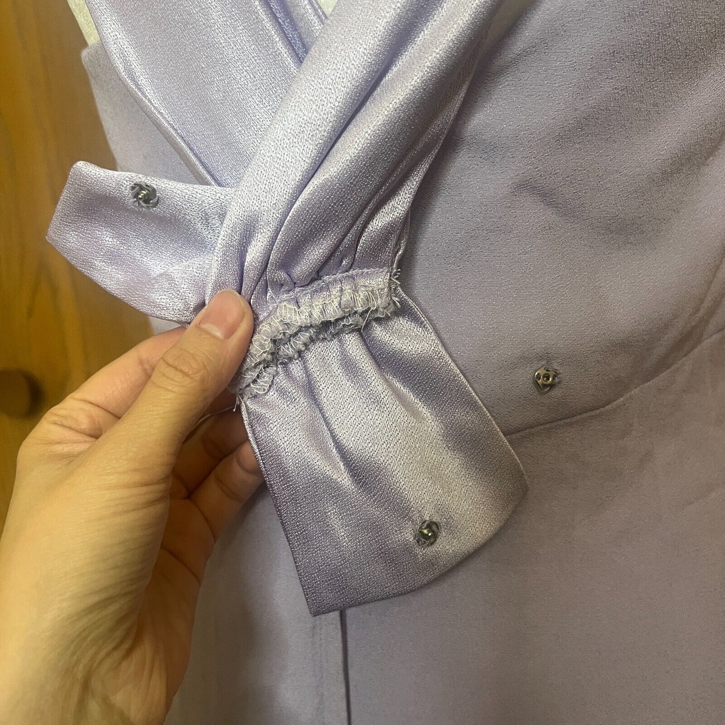 Vtg Y2K Alfred Angelo Maxi Dress Gown Lavender Iridescent Prom Bridesmaid Formal