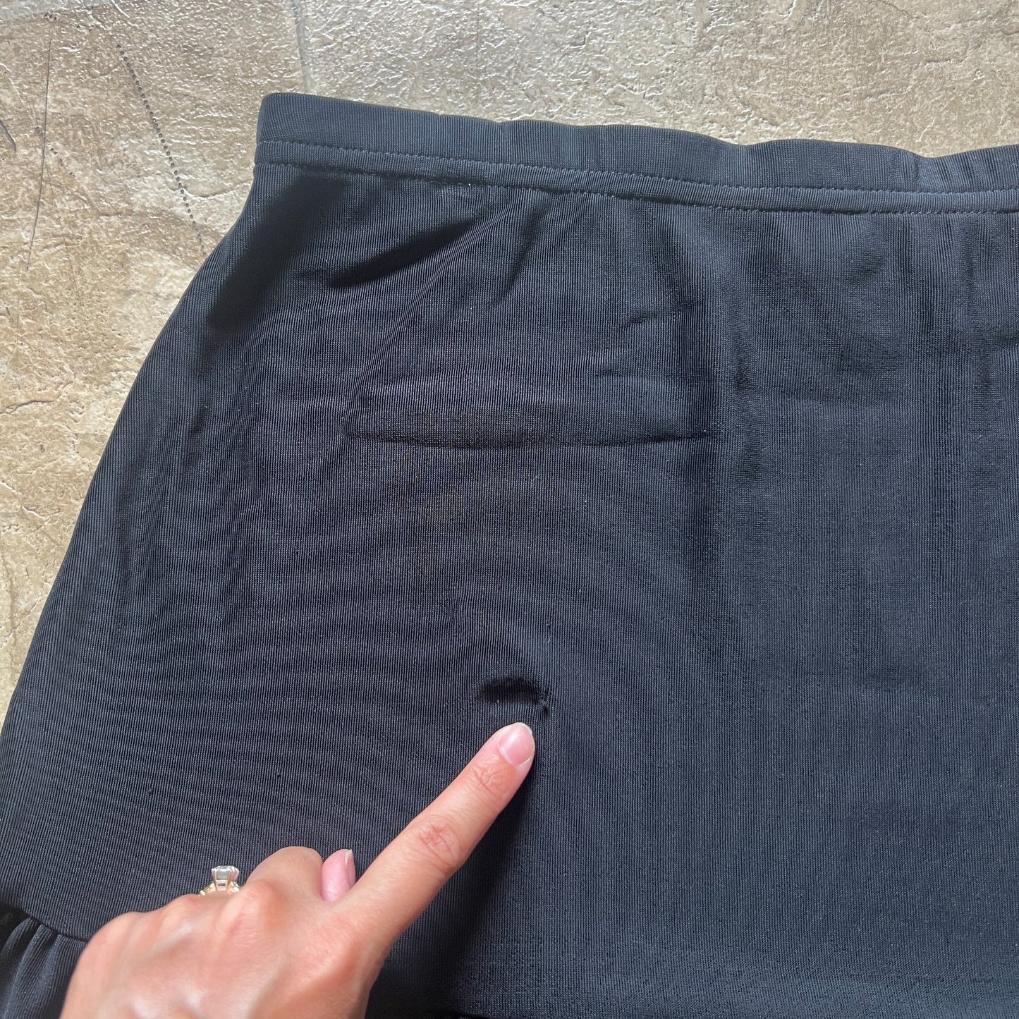 Vtg Y2K Briggs Black Maxi Skirt M Tiered Stretchy Witchy Whimsigoth Fairy Goth