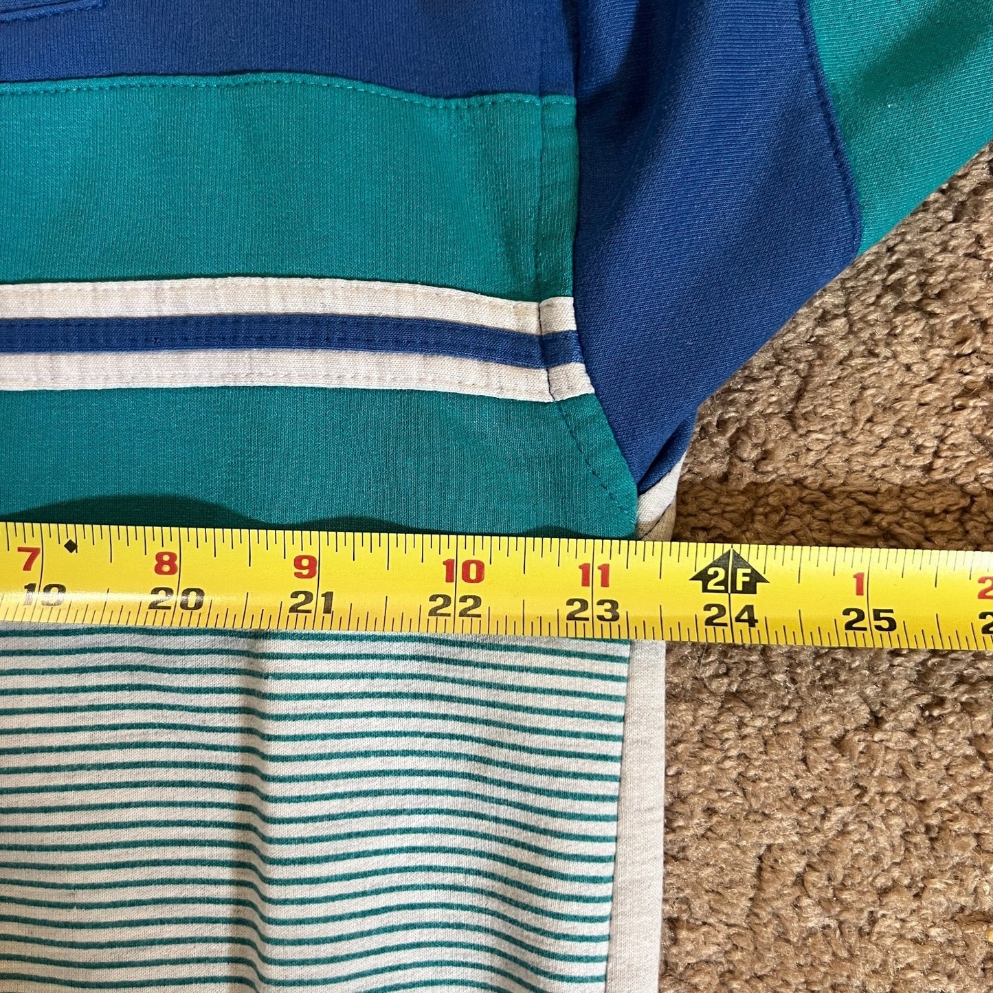 Vtg 80s Mens Polo Shirt XL Colorblock Striped Sporty Beachy Coastal Retro Pop