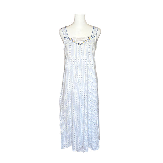 Vtg Y2K Aria Nightgown Dress Embroidered Cottagecore Farmhouse Dainty Whimsical