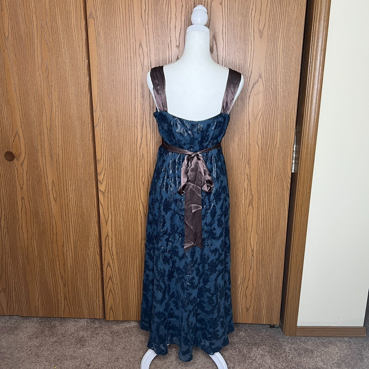 Vtg Y2K Monsoon Babydoll Dress Silk Floral Whimsigoth Fairy Goth Vampire Formal