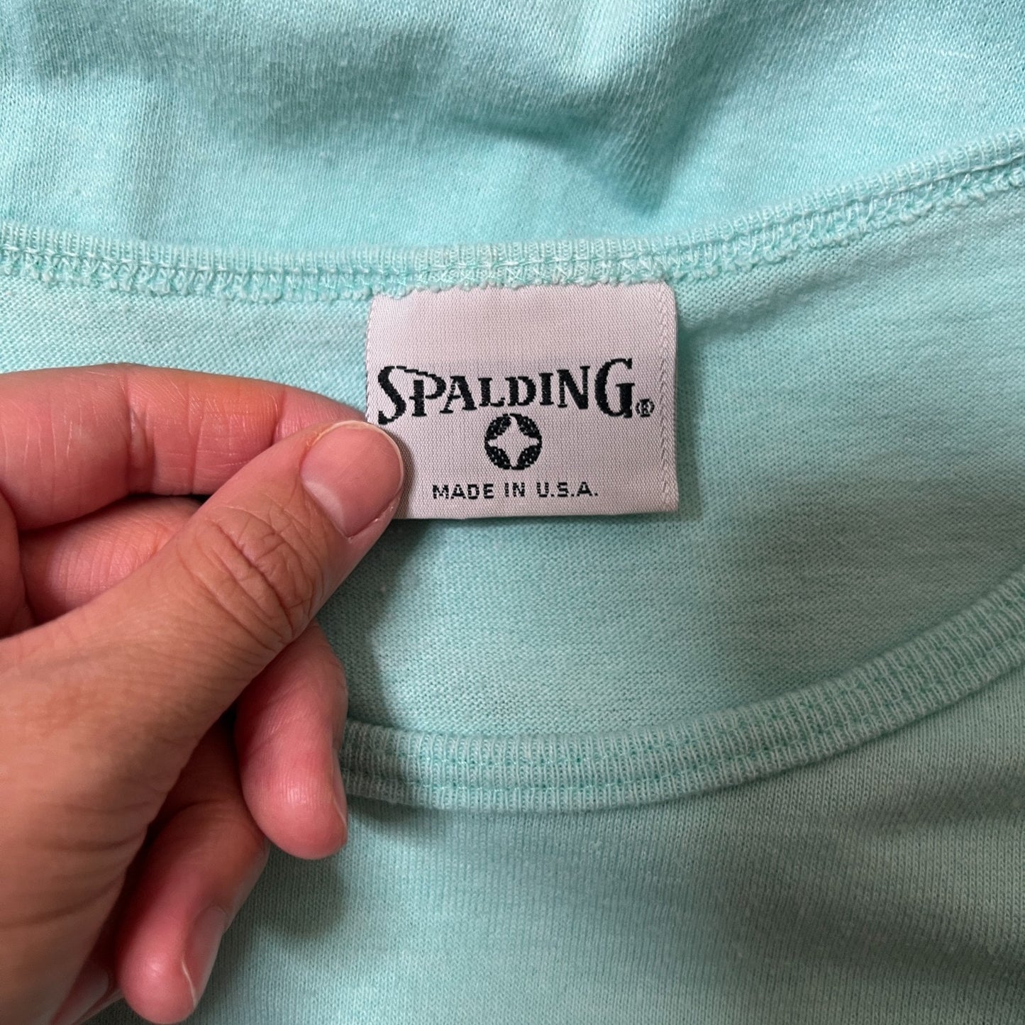 Vintage 90s Spalding Graphic T-Shirt Tennis Sporty Athleisure Gym Preppy Workout