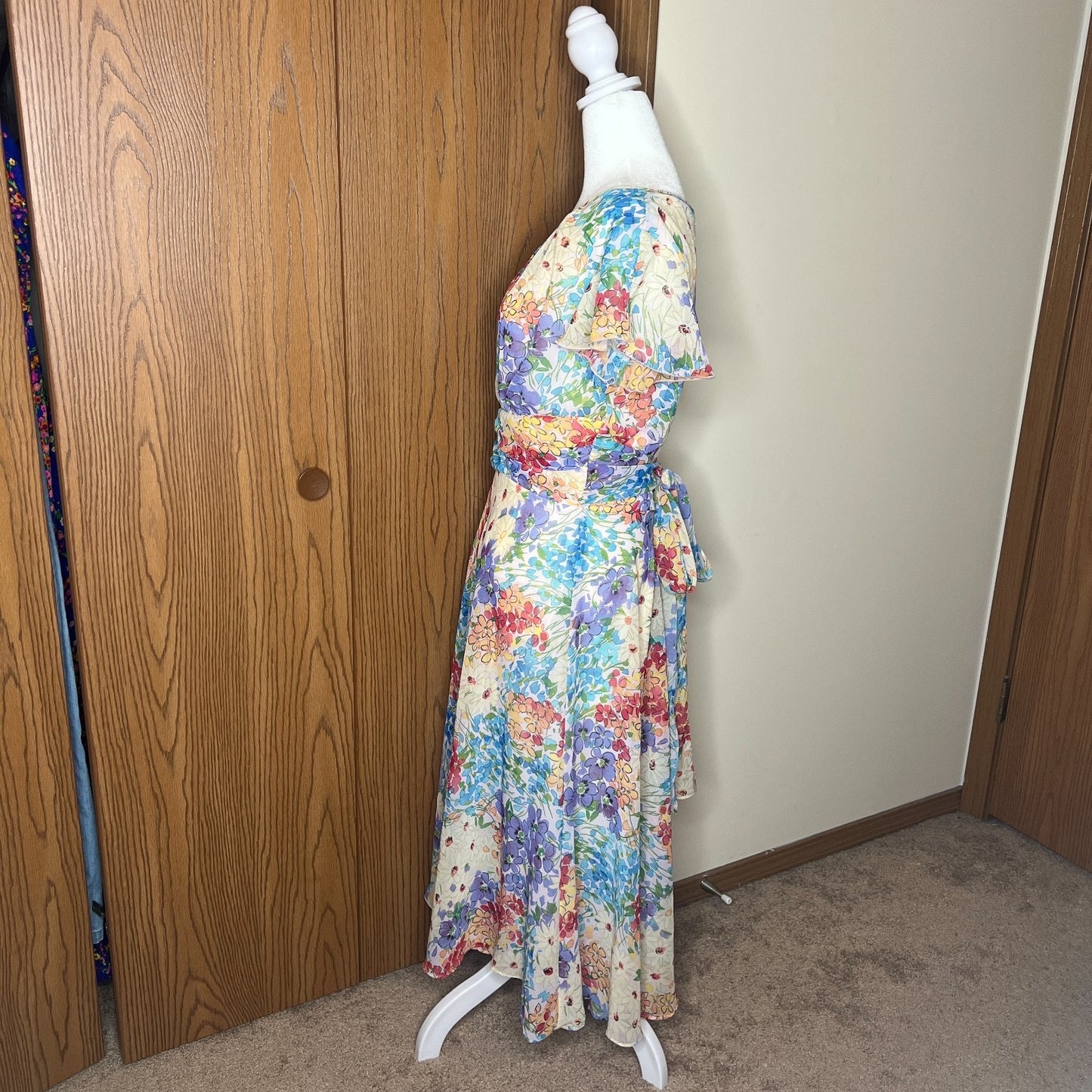 Vtg 90s K Studio Collection Floral Maxi Dress 12 Artsy Romantic Feminine Formal