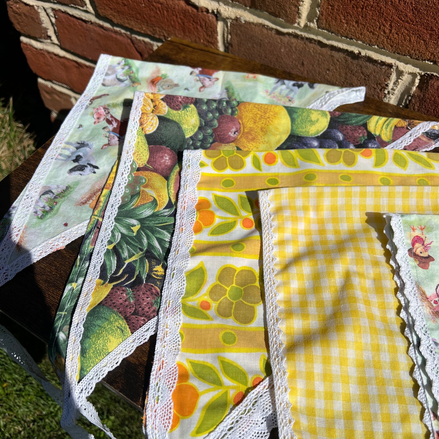 Handmade Upcycled Bandana - Farm Animals