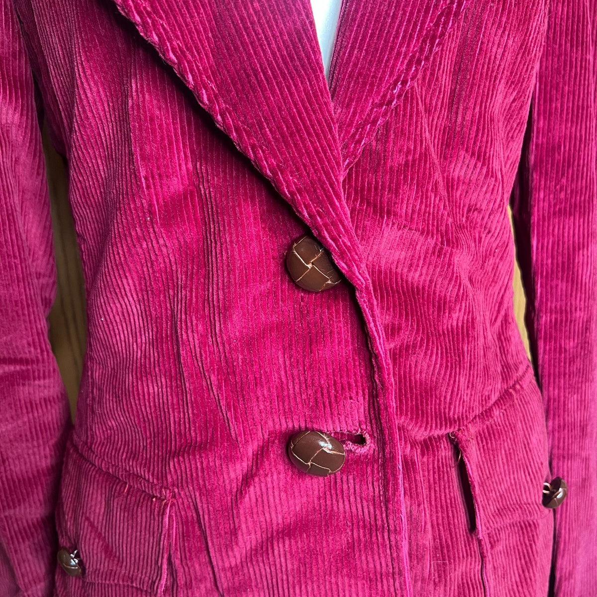 Vtg 70s Artbro Jr Sportswear Corduroy Jacket Burgundy Whimsigoth Academia Preppy