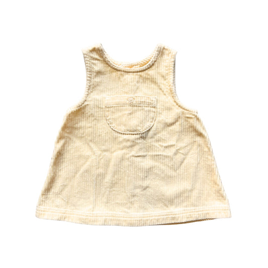 Vtg L.L. Bean Girls Corduroy Jumper Dress 18 Months Yellow Cottagecore Whimsical