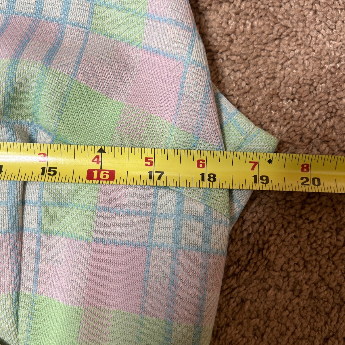 Vtg 70s Kay Windsor Dress Pastel Plaid Faux Wrap Mod Preppy Whimsical Candycore
