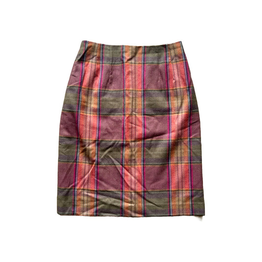Vintage 90s Chadwick's Womens 100% Wool Pencil Skirt Size 6 Multi-color Plaid