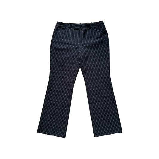 Vtg Y2K Liz Claiborne Dress Pants Size 12 Black Pinstripe