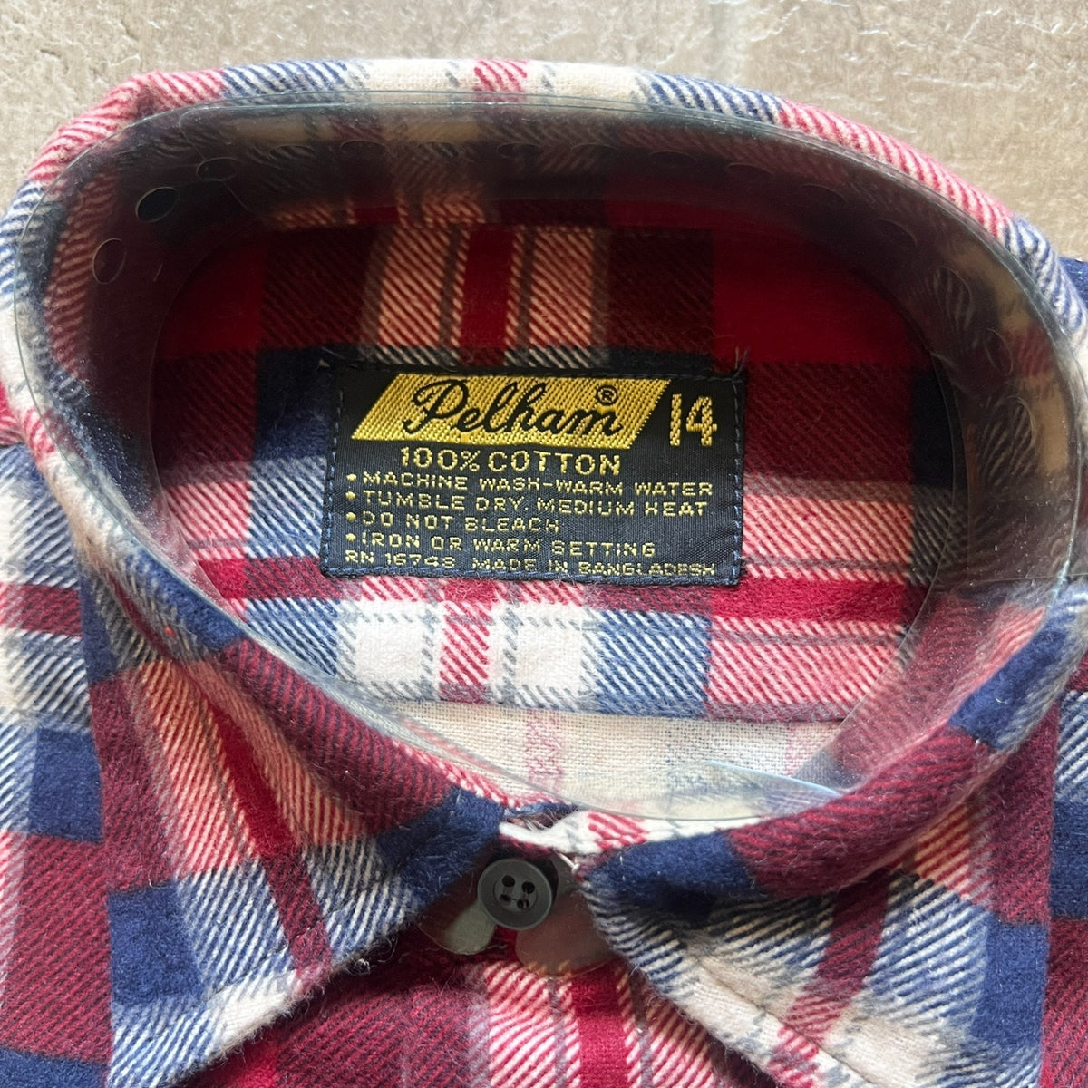 Vintage 60s Pelham Flannel Shirt Boys 14 Plaid Flannel Deadstock Autumn Classic