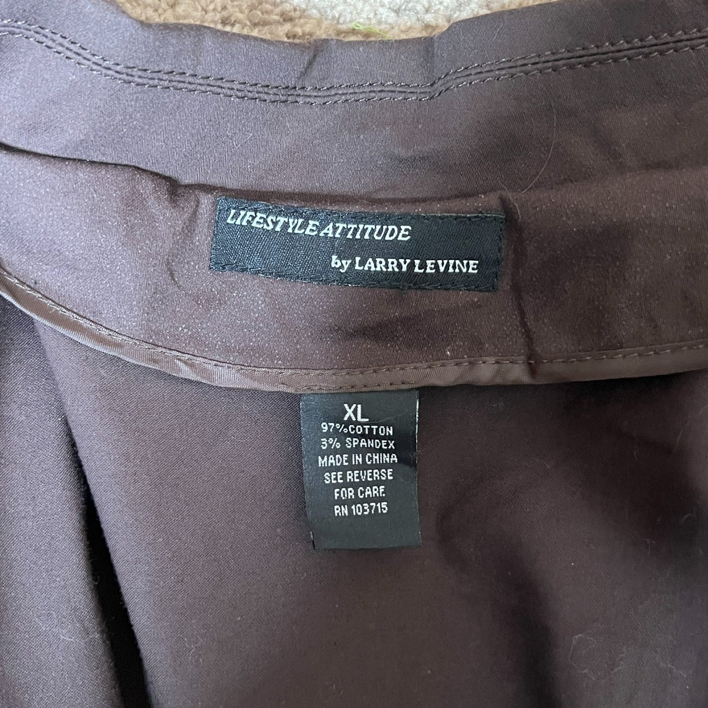 Larry Levine Womens Jacket Size XL Chocolate Brown Utility Grunge Baddie Lorelai Gilmore