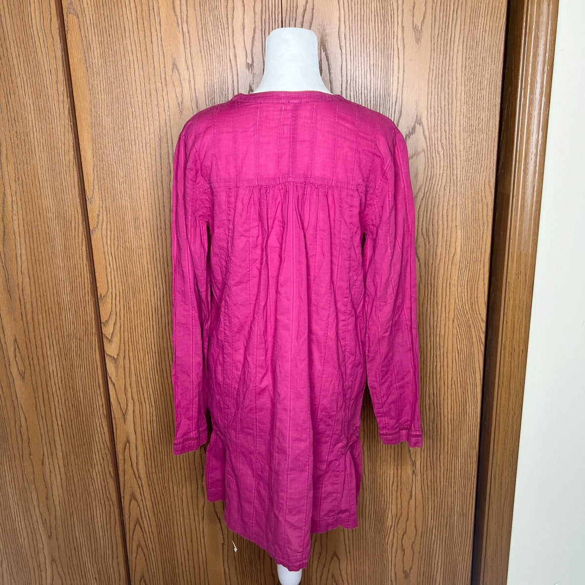 Free People Tunic Dress M Magenta Crochet Flowy Boho Whimsigoth Peasant Prairie