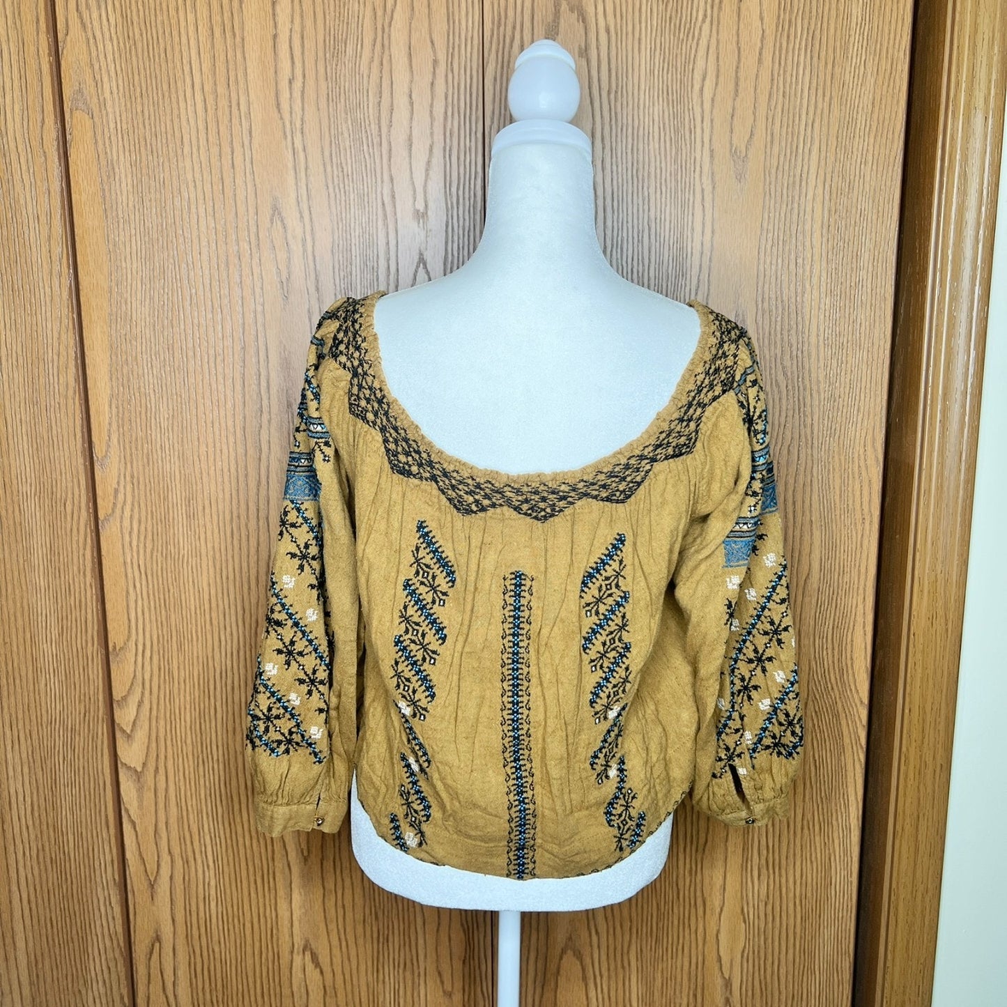 Free People All I Need Off the Shoulder Top Boho Peasant Hippie Tribal Western