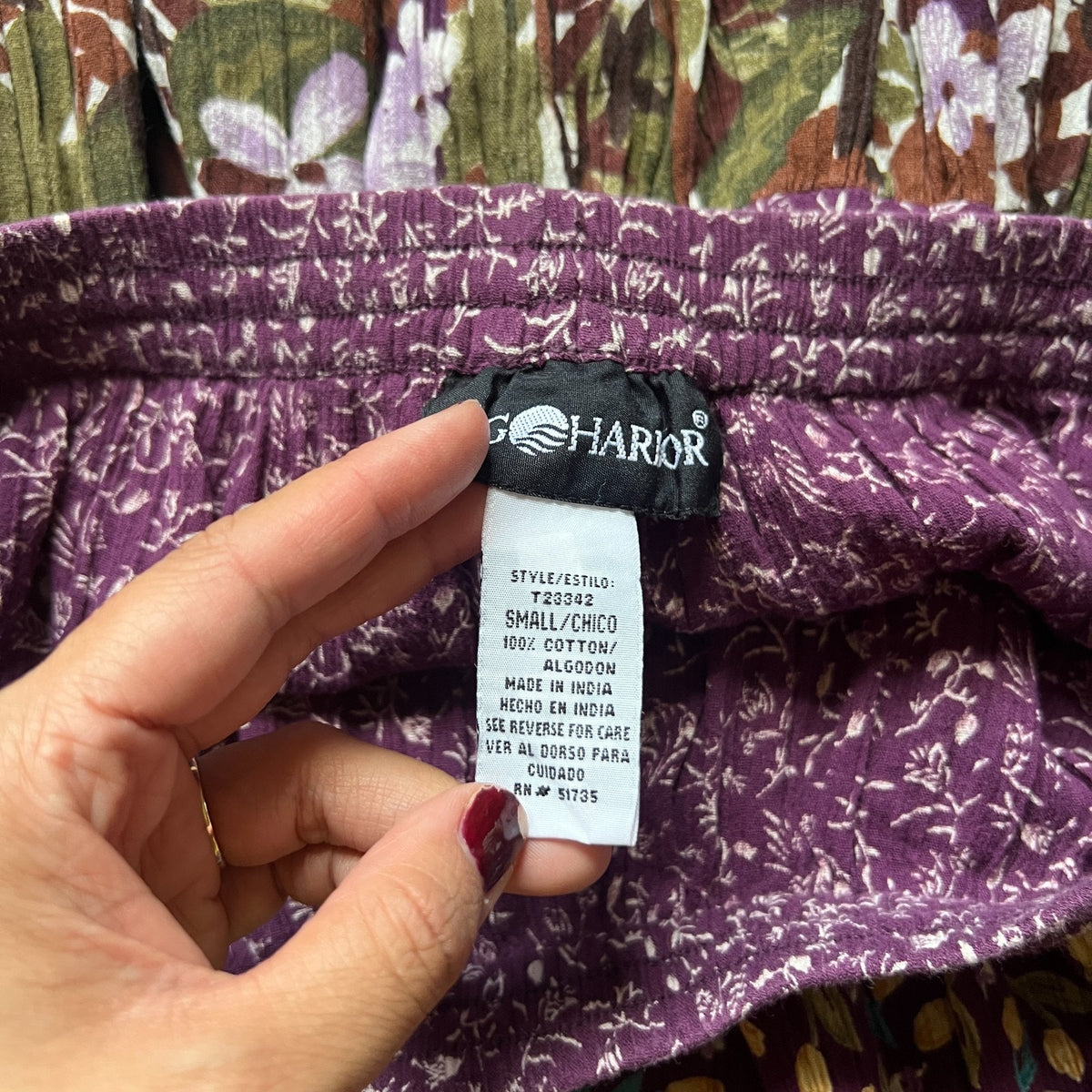Vtg 90s Sag Harbor Maxi Skirt S Floral Patchwork Boho Whimsigoth Prairie Hippie