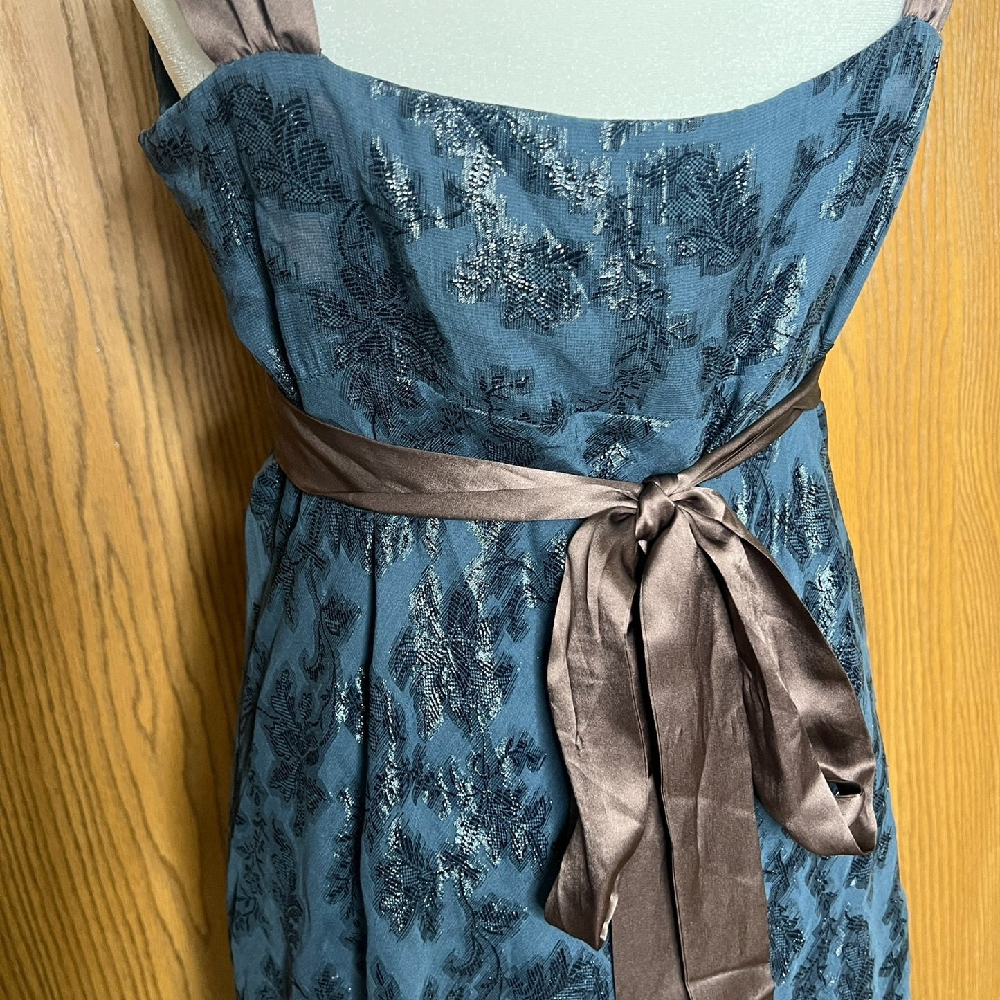 Vtg Y2K Monsoon Babydoll Dress Silk Floral Whimsigoth Fairy Goth Vampire Formal