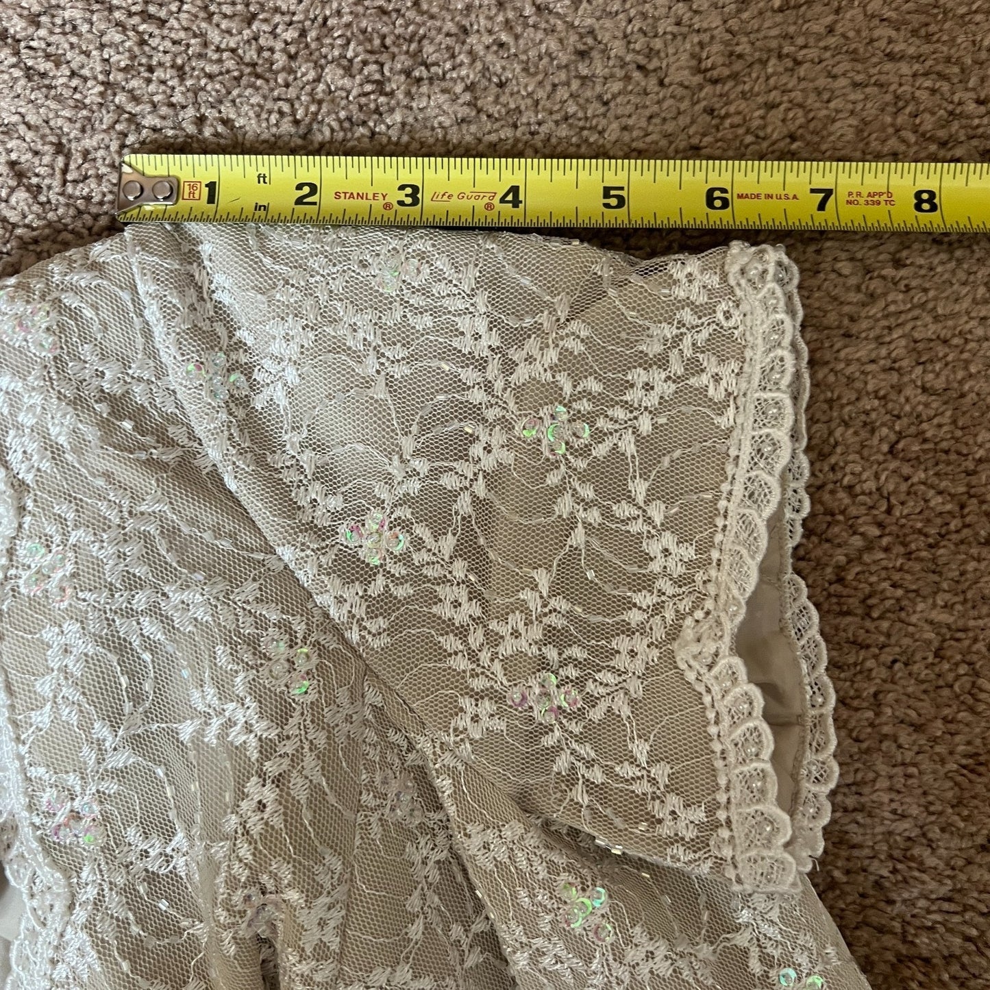 Vtg 90s Chadwick's Formal Dress 10 Ivory Beaded Lace Wedding Timeless Classic