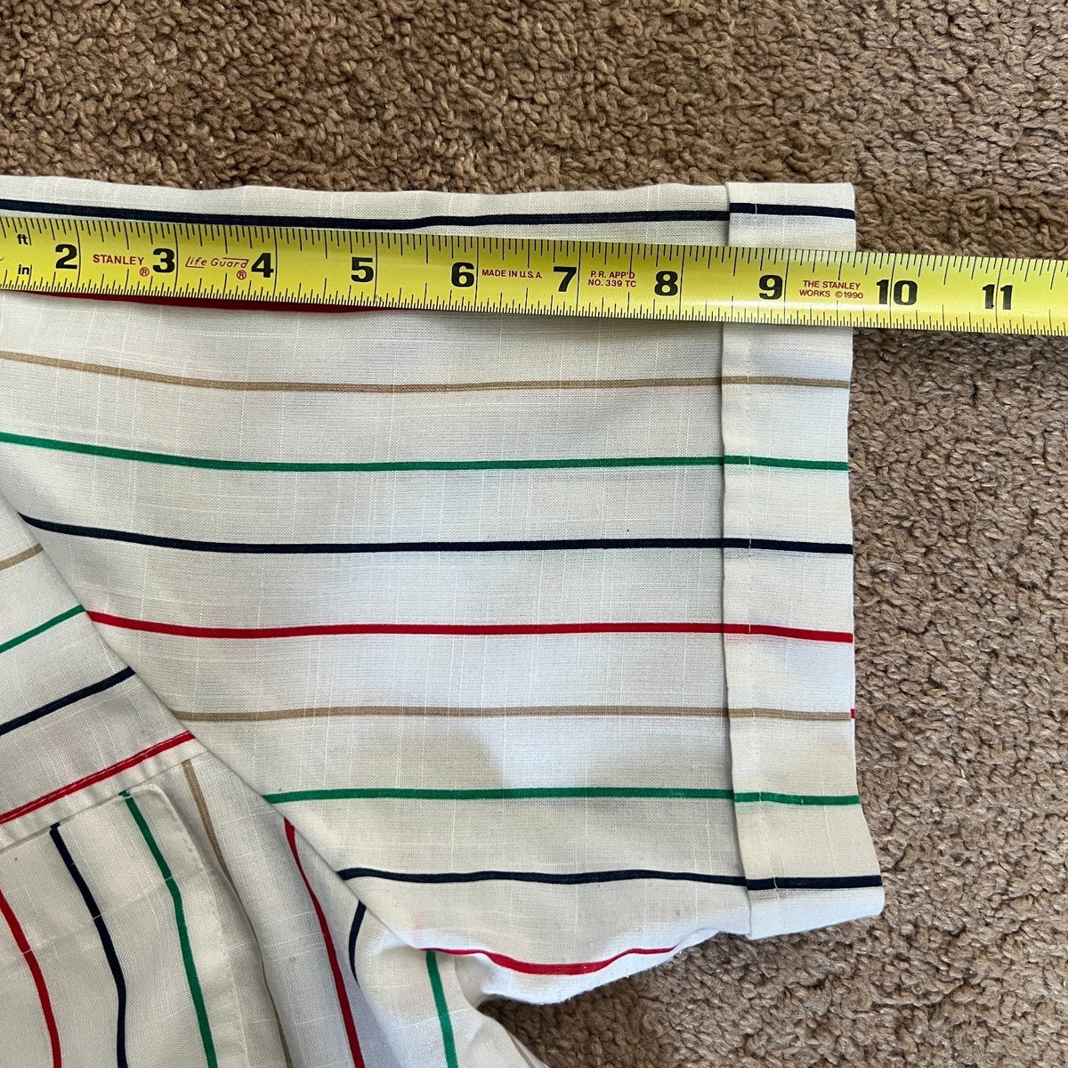 Vtg 70s Mens Mixed Striped Button-up Shirt Classic Coastal Resort Vacation Camp